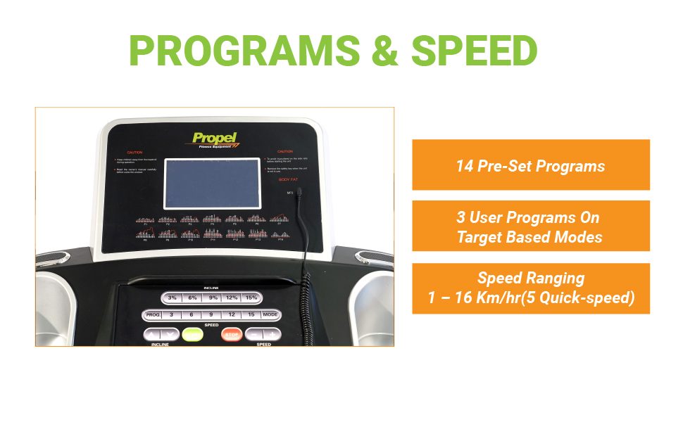 Treadmill PT84i programs